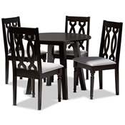 Baxton Studio Imogen Modern and Contemporary Grey Fabric Upholstered and Dark Brown Finished Wood 5-Piece Dining Set